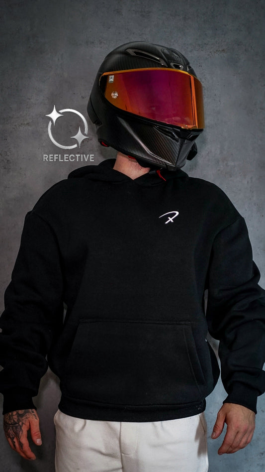 Basic Oversized Hoodie Schwarz - Reflective