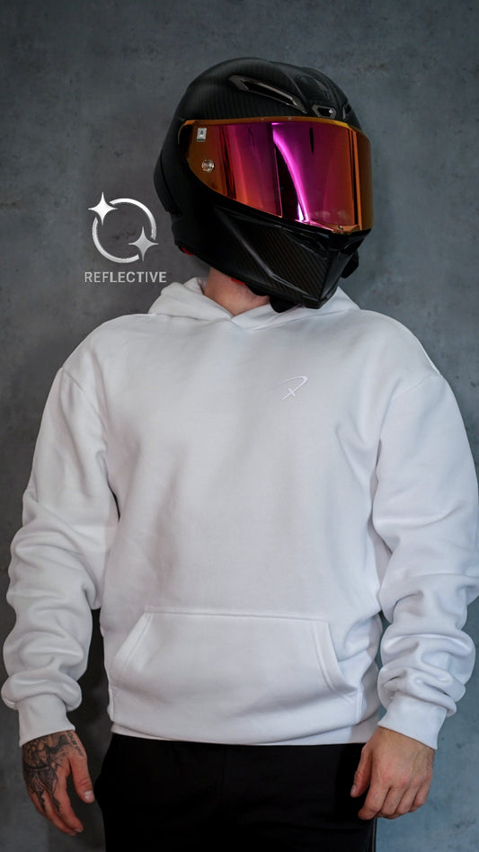 Basic Oversized Hoodie Weiß - Reflective