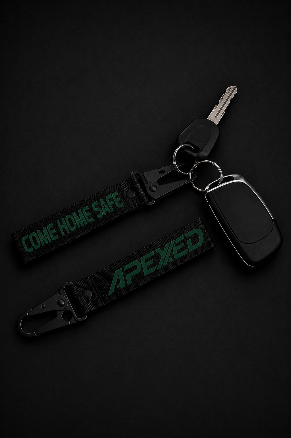Come home safe - Keychain Black