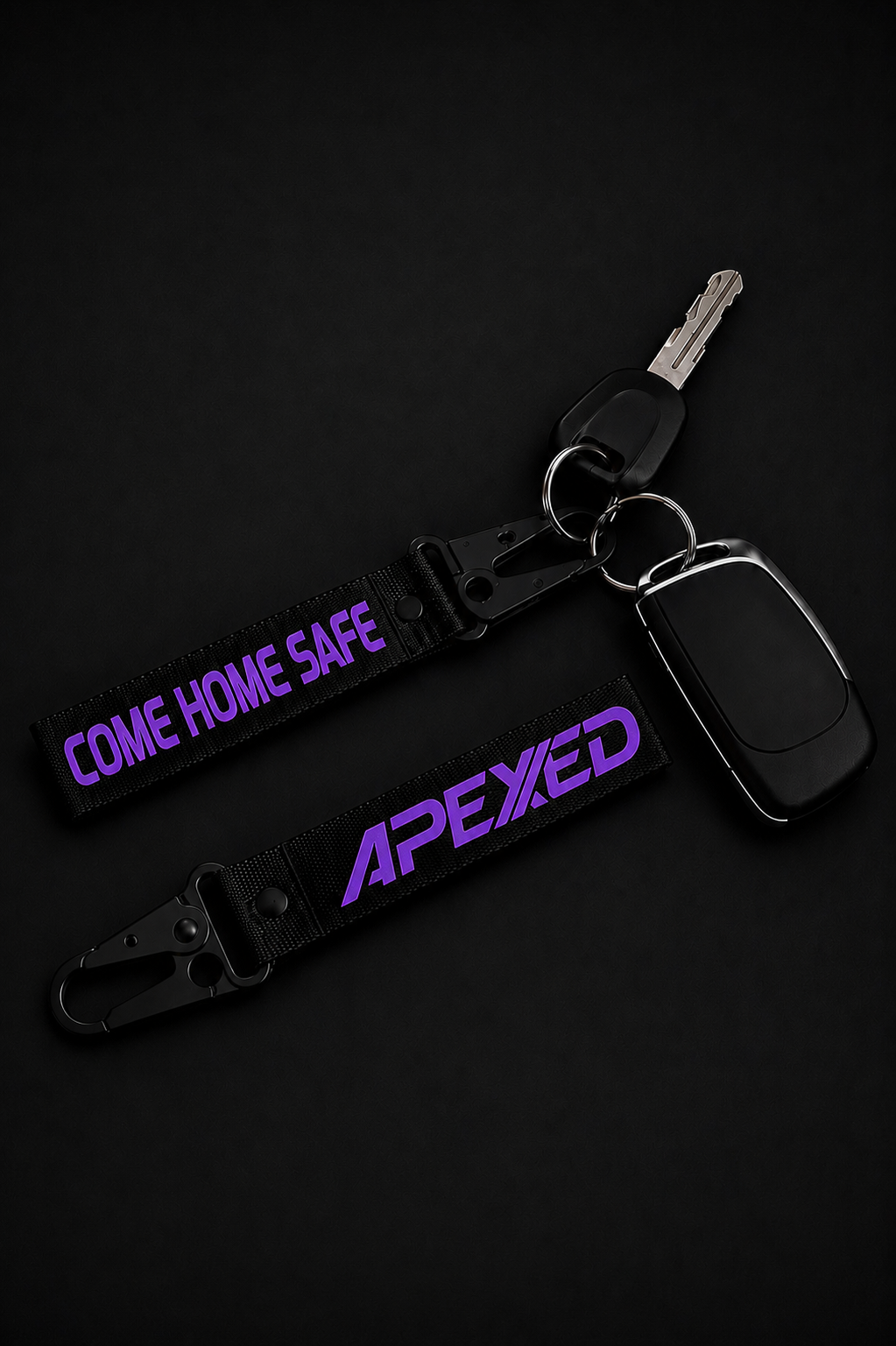 Come home safe - Keychain Black